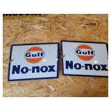 (2) Gulf Porcelain Signs