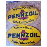 (2) Pennzoil Double Sided Signs