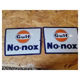 (2) Gulf Porcelain Signs