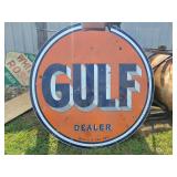 Gulf Dealer Porcelain Sign