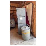File Cabinet and Large Jug