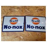 (2) Gulf Porcelain Signs