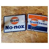 (2) Gulf Porcelain Signs