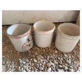 (3) Small Crocks
