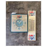 Pepsi Clock And Thermometer