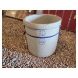 10 Gallon Blue Band Stoneware Crock