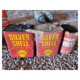 (3) Shell Oil Cans