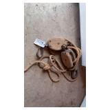 (2) Wooden Pulleys