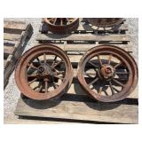 (2) John Deere Round Spoke Front Wheels
