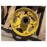 (2) John Deere Model Center Castings and (1) Rim