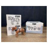 (3) 1/16 Horses + Horse+Wagon Set NIB SM