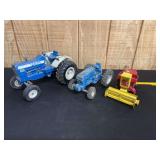 (3) Ford Tractrors + New Holland Combine Ertl