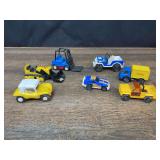 (7) Trucks, Cars, Crawler, Forklift Tonka