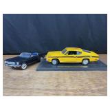 (2) 1/18 Plymouth Barracuda + Ford Mustang