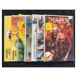 Assorted Autographed Comic Book Lot Featuring Reaper #1, Speed Racer #1, Sword of Sorcery #5, Rust #1, Peanut Puddin N Jelly #1 & #3, and Daredame