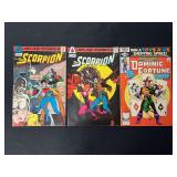 Atlas Comics The Scorpion Number 1 and Number 2 Plus Marvel Premiere Number 56 Dominic Fortune Lot of 3 Comic Books