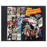 Marvel Comics The West Coast Avengers Comic Lot Issues 1 (Limited Series), 1 (Ongoing Series), 21, and 45