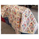 Handmade Hexagon Flower Garden Patchwork Quilt