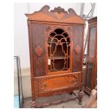 Wood China Cabinet with Glass Door and Lower Drawer
