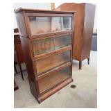 Oak Four-Stack Barrister Bookcase with Glass Lift-Front Doors