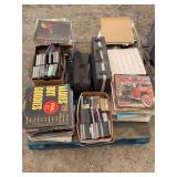 Large Assortment of Vinyl Records, Audio Cassette Tapes, and Scientific Specimen Cases