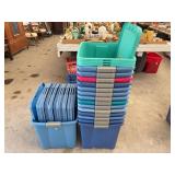 Assorted Plastic Storage Bins and Totes Collection