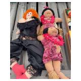 Collection of Three Fabric Dolls Including Two 1987 Polynesian Edition Cabbage Patch Kids and One Novelty Doll