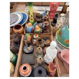 Assorted Asian Collectibles Lot Including Vases, Figurines, and Trinket Boxes