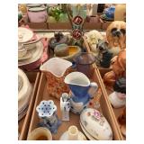 Mixed Lot of Ceramic and Glass Collectibles Including Vases, Figurines, and Bowls