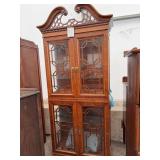 Chippendale Style Wood and Glass China Cabinet with Interior Lighting
