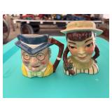 Set of Two Ceramic Character Pitchers, Artone 1946-1993