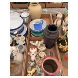 Mixed Lot of Ceramic and Pottery Collectibles, Vases, Planters, and Animal Figurines
