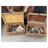 Two Cases Filled with Assorted Pocket Knives and Keys