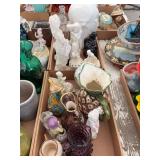 Assorted Ceramic Figurine and Pottery Lot including Vases and Sculptures