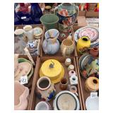 Large Assorted Collection of Ceramic and Pottery Vases, Pitchers, and Decorative Tableware