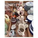 Assorted Collection of Ceramic and Glass Figural Planters, Vases, and Souvenir Pieces