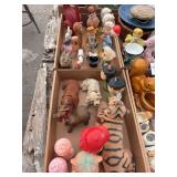 Assorted Mid-Century Figurine Collection Including Bobbleheads and Flock Animals