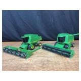 (2) 1/28 John Deere Combines Ertl