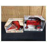 (2) 1/16 Farmall Super M-TA + Case-IH Grain Drill Ertl
