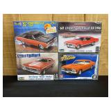 (4) 1/25 Chevrolet Car Model Kits NIB