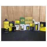 (12) John Deere Cans, Filters, Parts Boxes