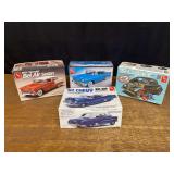 (4) 1/25 Chevrolet Car Model Kits