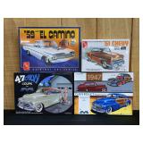 (4) 1/25 Chevrolet Car Model Kits