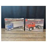 (2) 1/25 Ford + Mack Truck Model Kits AMT Ertl