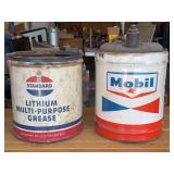 Standard and Mobil Petroleum Metal Cans - Lot of 2
