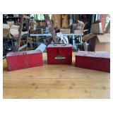 Lot of 3 Red Metal Emergency Flare and Warning Light Kits