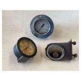 Lot of 3 Pressure and Air Pressure Gauges including Wika, Mack, and Bendix-Westinghouse