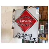 Railway Express Agency Double-Sided Sign with 2" Flange