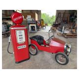 Red Pedal Car and City Gas Pump Replica Set