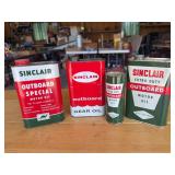 Four Sinclair Outboard and Gear Oil Cans